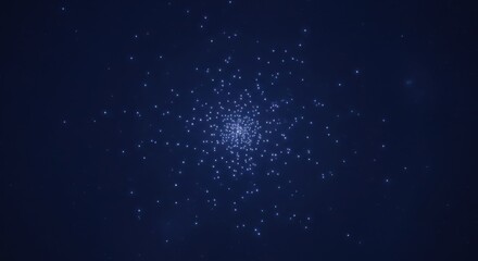 Fototapeta premium A bright light shines in the dark night sky filled with stars.