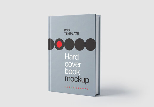 Standing Hardcover Book Mockup Front View for Cover Design and Branding Presentation