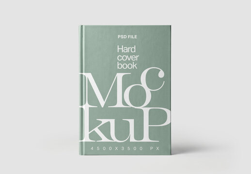 Vertical Hardcover Book Mockup Front View for Cover Design and Publishing Presentation
