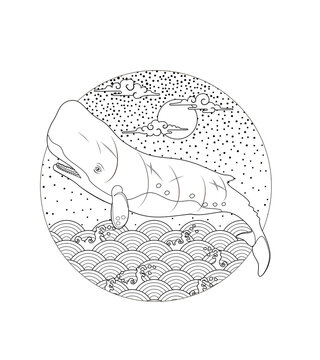 Tattoo stencil images featuring whales&mdash;suitable for line art and dotwork styles. Includes sperm whales, humpback whales, and orcas.