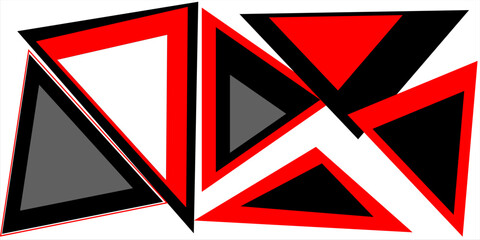 Red, black, and white triangles create a striking abstract pattern, blending bold geometry with dynamic color contrast. © jatim
