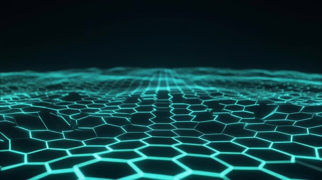 Dynamic digital mesh surface with bright lines for fintech dashboard UI and modern software demo video