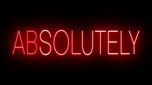ABSOLUTELY &ndash; Neon Glowing Animated Typography on Black Background