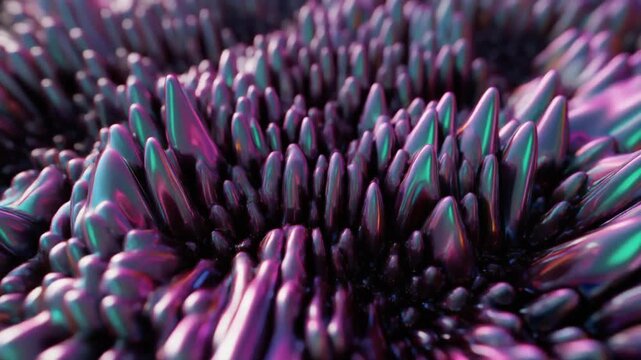 Close Up Purple Thistle Flower Bloom with Delicate Petals in Nature Garden Macro Detail Inspired by Tropical Flora, Ocean Blue and Coral Tones