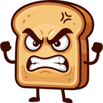 A cartoon toast with an angry face and fists clenched in frustration appears in a digital illustration.