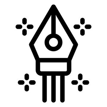 Creative Fountain Pen Nib Line Icon