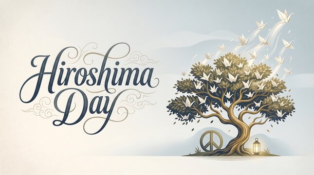 Hiroshima Day Tree of Life Symbol.