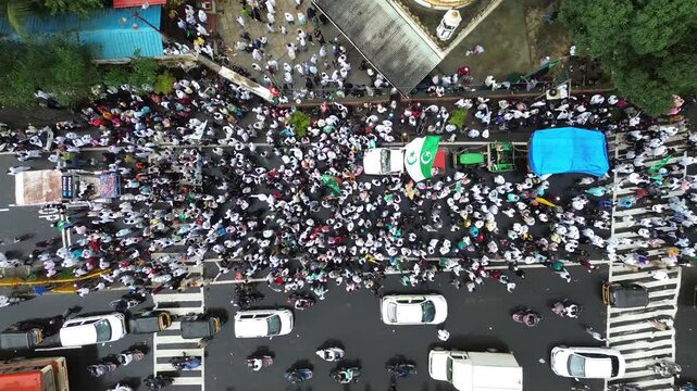 Aerial View of Eid Milad-un-Nabi Procession in Khopoli, Maharashtra