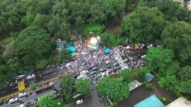 Aerial View of Eid Milad-un-Nabi Procession in Khopoli, Maharashtra