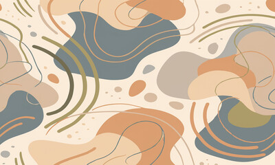 Fototapeta premium Modern Seamless Fluid Abstract Shape Pattern Background