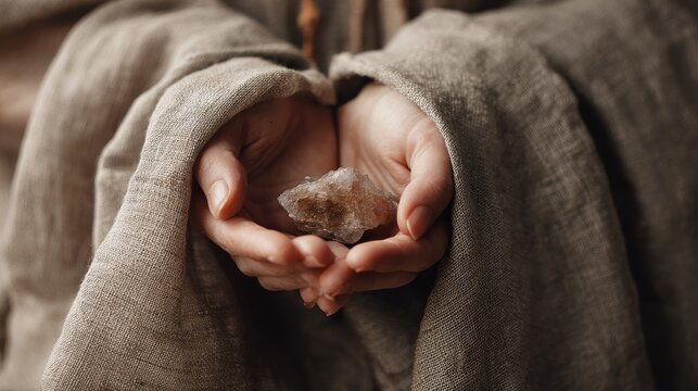 Hands Cupping Small Hamster or Mouse, Gentle Care Animal Wildlife Photography.