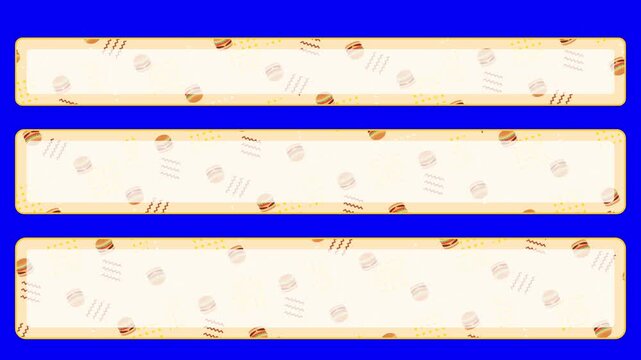 ハンバーガーと線や点を組み合わせたテロップベース／A lower-third title featuring hamburgers combined with lines and dots