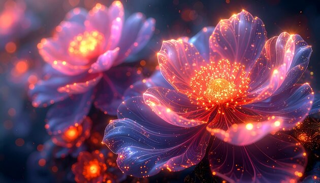 Vibrant cosmic explosion with colorful gas clouds and nebula.