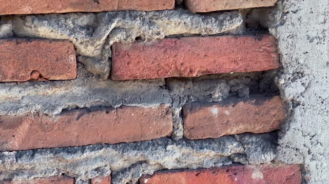 Close up of a rustic brick wall texture