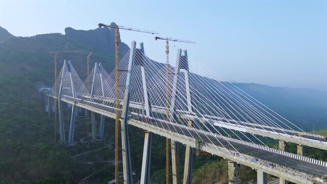 Aerial View of Mumbai Trans Harbour Link Missing Link Project in India