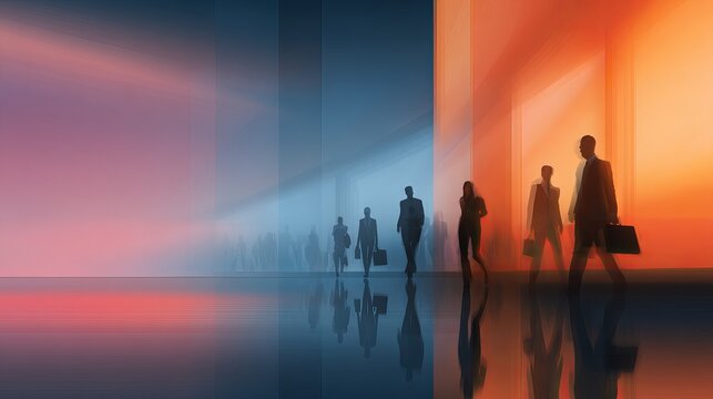 Modern corporate business background with abstract blue technology gradient, professional office presentation banner, clean minimal financial and executive branding design