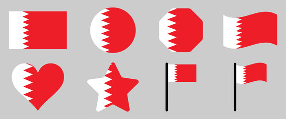 Obraz premium Vector illustration of the national flag of Bahrain featuring official colors and proportions. Isolated icon design suitable for patriotic, national, and international design themes. 