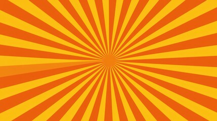 Obraz premium Bright sunburst pattern with orange and yellow stripes