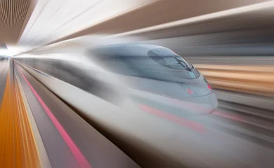 High-speed train of China railway from Luoyang in Beijing, China © muratart