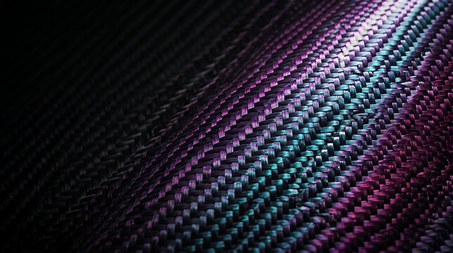 Carbon fiber texture with purple and teal lighting