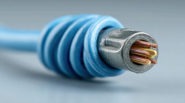Disconnected cable isolated on clean background representing loss and interruption concept unplugged wire symbolizing disconnect failure and lack of energy flow