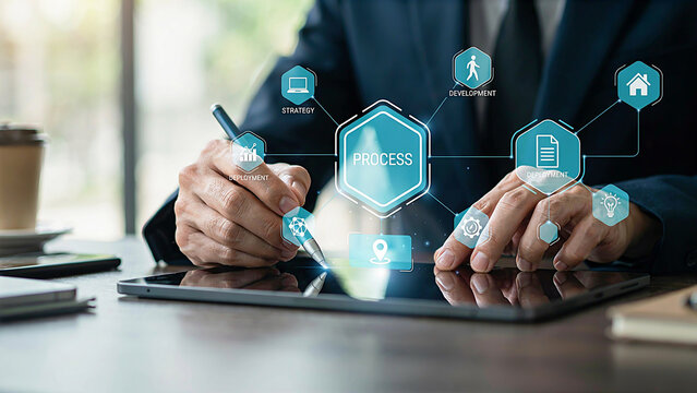 Business process optimization with digital technology and data analysis on a tablet device