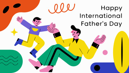 Naklejka premium Father's Day, International Father's Day, Happy Father's Day, Vector Illustration, Colorful Graphic