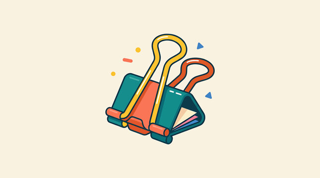 Colorful binder clips isolated together.