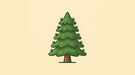 Illustration of a single pine tree. © Moran