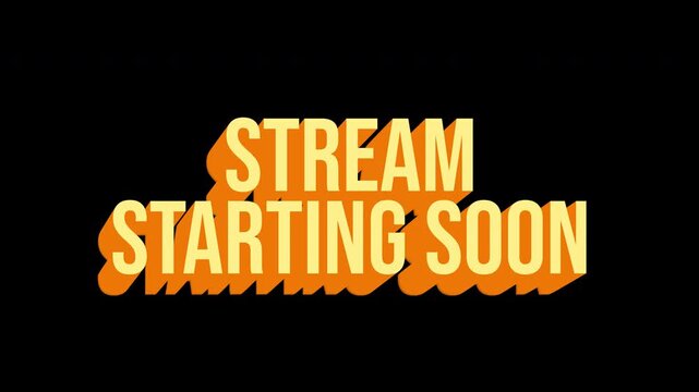 4K Stream Starting Soon Nostalgic Retro Broadcast Text Animation Alpha Channel