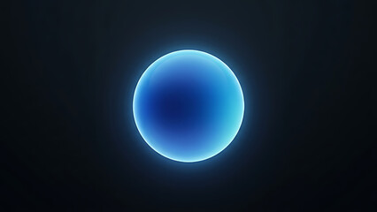Fototapeta premium Glowing Blue Futuristic Sphere on Black Background Abstract Digital Energy Orb for Science and Technology Concepts