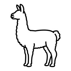 Fototapeta premium llama side profile line icon with editable stroke