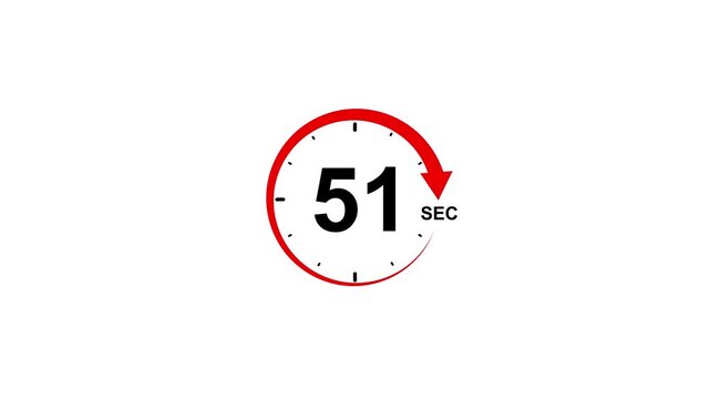 Speed Limit Sign circle animation 51 seconds with Red Arc Expanding Against White Background