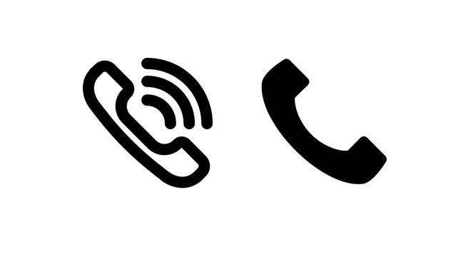 Minimal phone icon isolated on transparent background. Modern telephone PNG symbol for contact, calls, customer support, apps, websites, UI and graphic design projects.