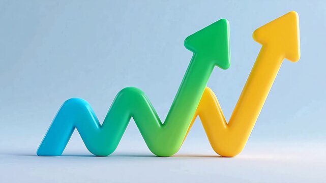 Colorful arrow curve symbolizing growth