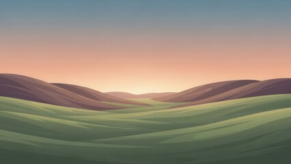 Fototapeta premium Rolling Hills Landscape at Sunset