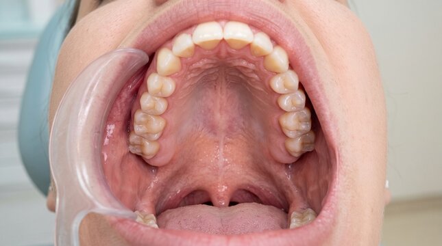 Realistic Medical Image of a High-Vaulted Palate