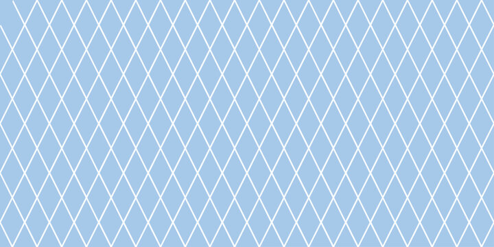 Seamless geometric pattern, rhombus grid texture on blue background, vector art illustration.
