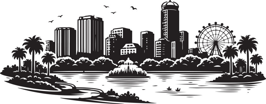 Orlando Modern Cityscape Silhouette