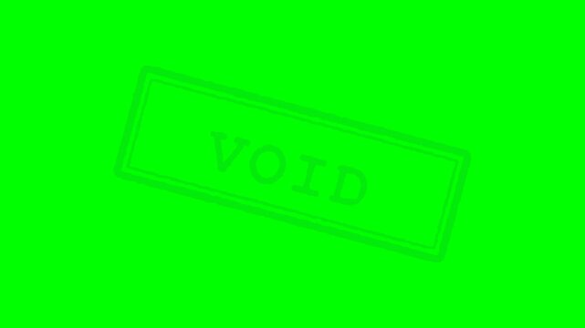 Blue Rectangular Void Rubber Stamp Graphic Symbol Isolated on Vivid Green Chroma Key Background for Video Editing and Compositing