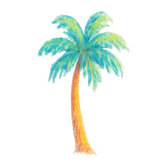 Obraz premium PNG Colorful pastel palm tree illustration.