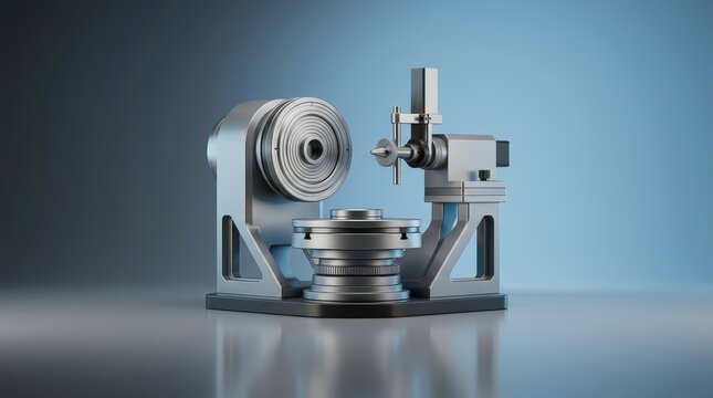Roundness tester 3D render geometric inspection instrument designed for circularity evaluation and manufacturing accuracy verification