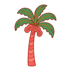 Obraz premium PNG Colorful tropical palm tree illustration.