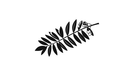 Black silhouette of a fern leaf. © CetakUndangan