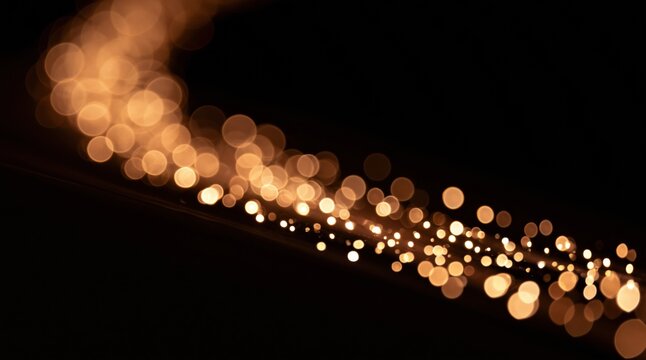 Abstract bokeh city lights streaks on dark background