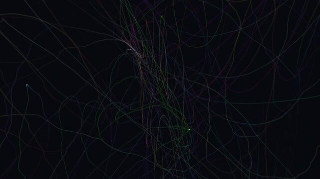 mesmerizing seamless loop of glowing mathematical Fourier series waves, slowly rotating and morphing into complex illuminated knots against a dark background.
