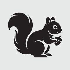 Fototapeta premium Cute Squirrel Animal Silhouette Clipart Isolated Vector Design