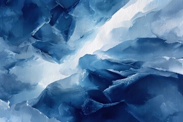 Naklejka premium Abstract composition featuring layered, textured forms in varying shades of blue and white