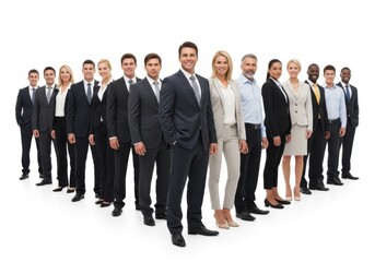 Fototapeta premium Group of business people standing and smiling together