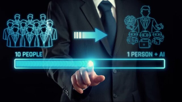 Business Transformation Concept Utilizing AI Technology to Enhance Productivity and Efficiency in the Workplace for Future Innovations. Liminal.